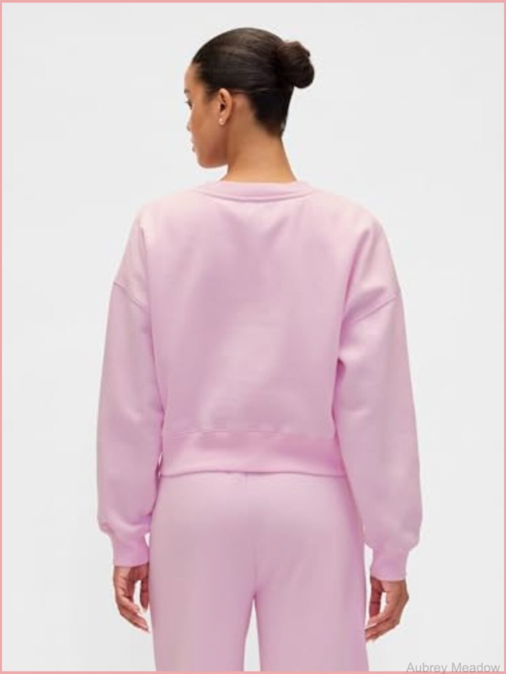 Relaxed Cropped Pullover Logo Sweatshirt Cotton - Picture 3 of 4